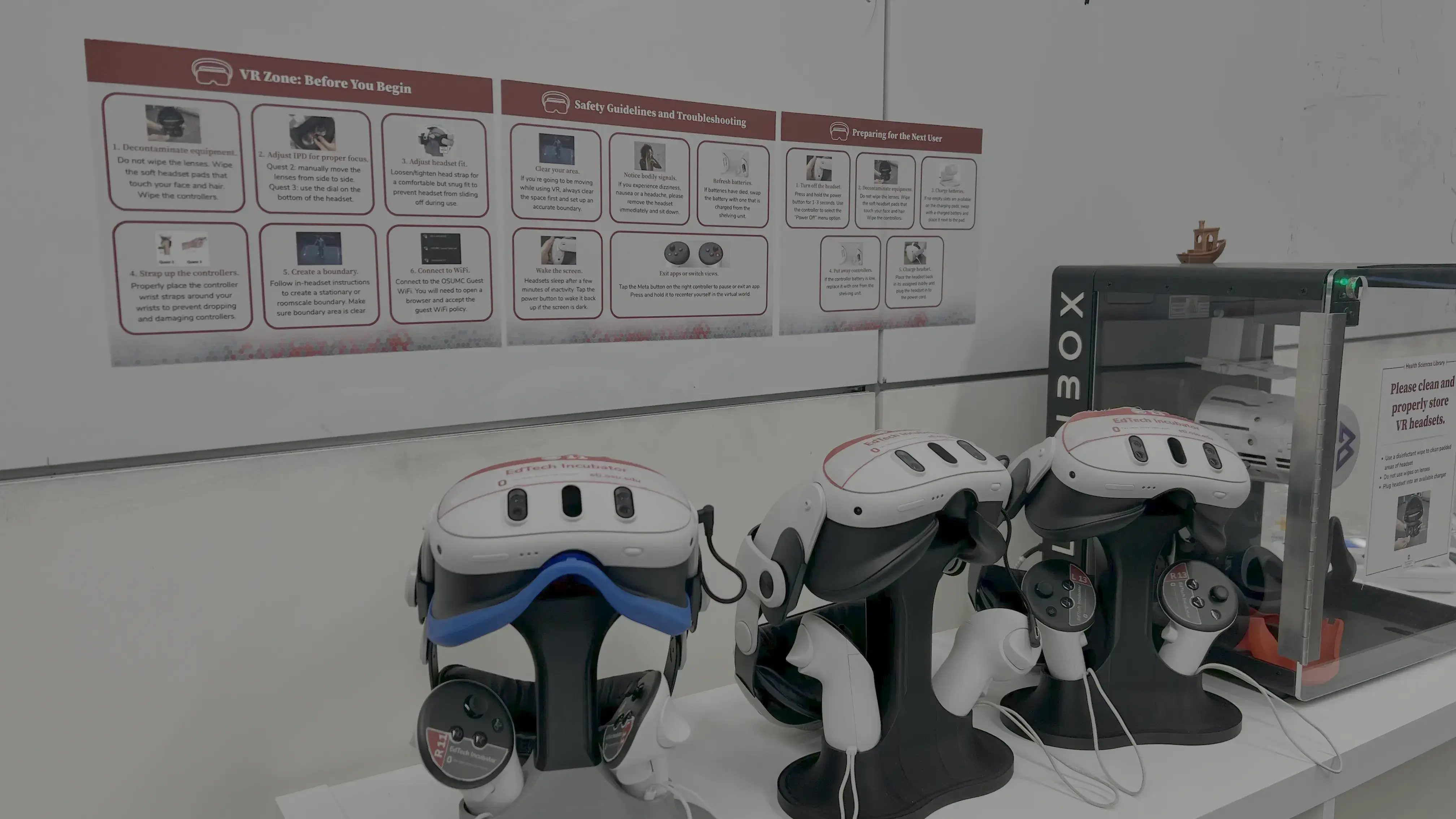 Instructional signage displayed in VR Zone.